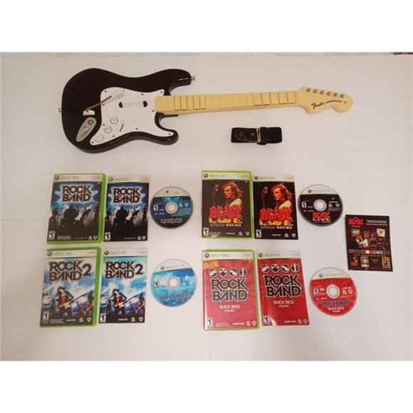 rock band Video Games & Consoles Rock Band 2 Acdc Bundle Wireless Fender Guitar Controller